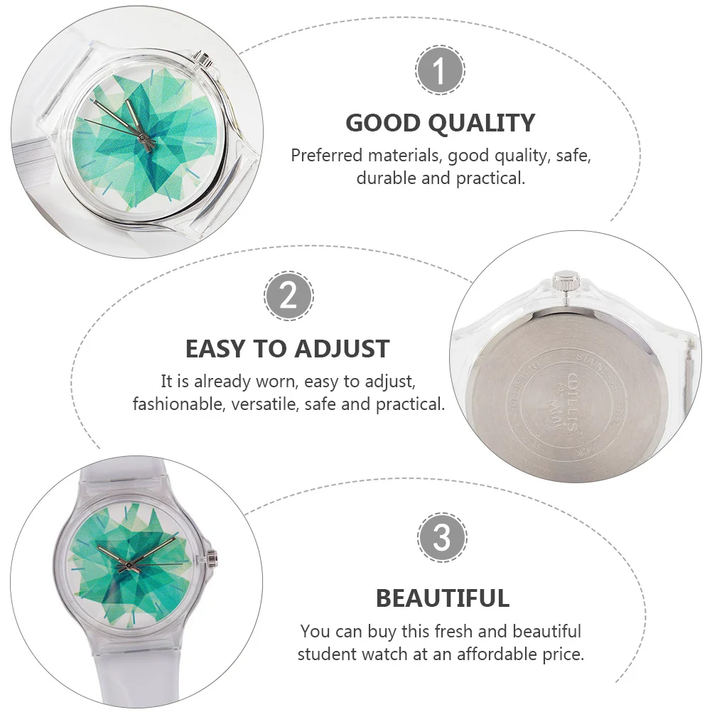 1pc Transparent Jelly Watch For Stylish Quartz Student Wristwatch Casual Fresh Simple Chic Practical Timepiece