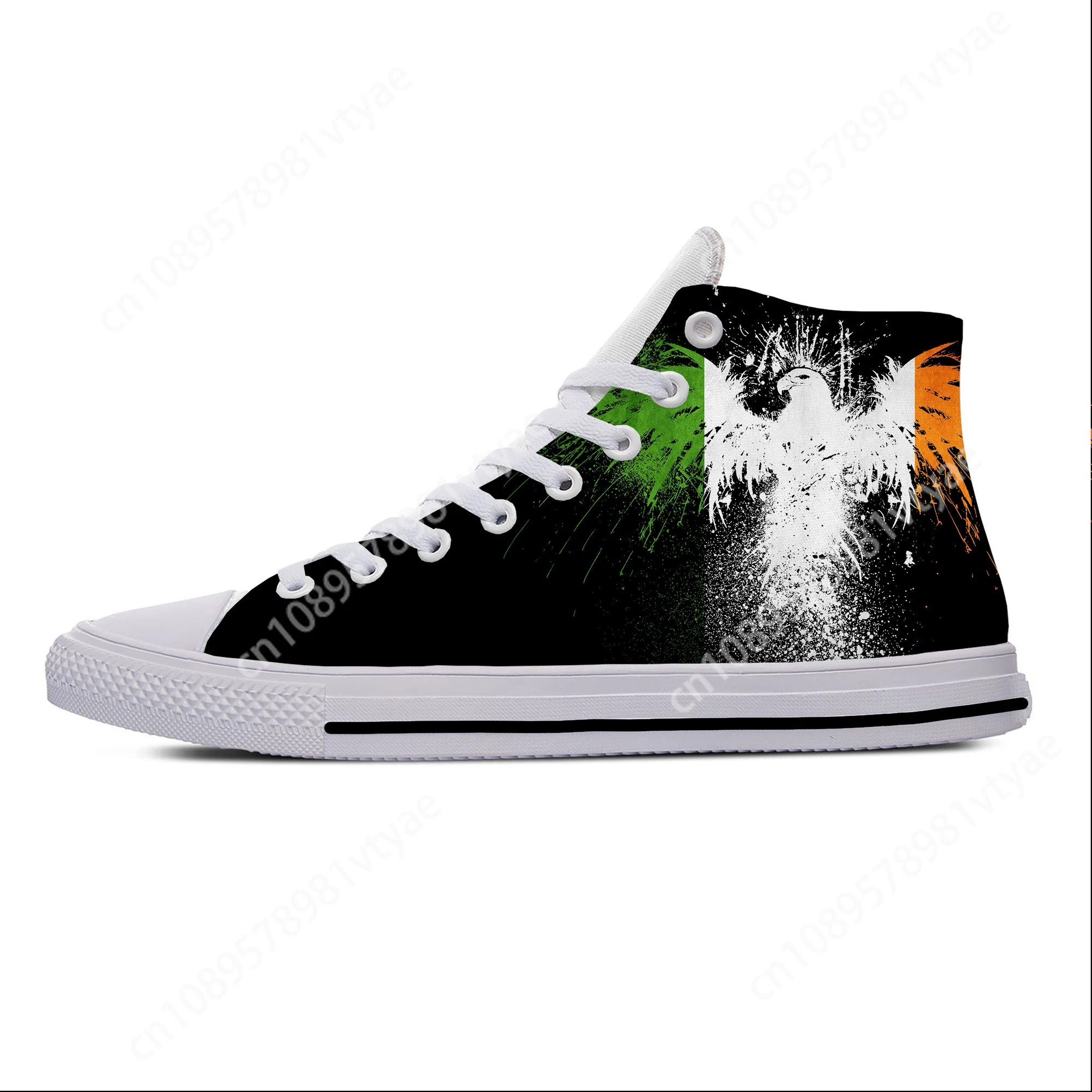 Hot Ireland Irish Republic Flag Patriotic Fashion Lightweight Casual Shoes High Top Breathable Men Women Sneakers Board Shoes