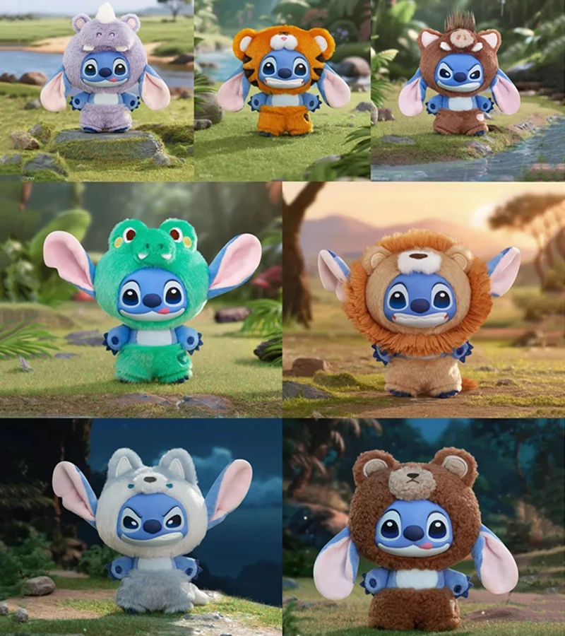 

НОВЫЙ натуральный мультяшный стежок, серия диких животных, слепая коробка, игрушки, виниловые плюшевые рюкзаки, подвески, украшения, праздничные подарки