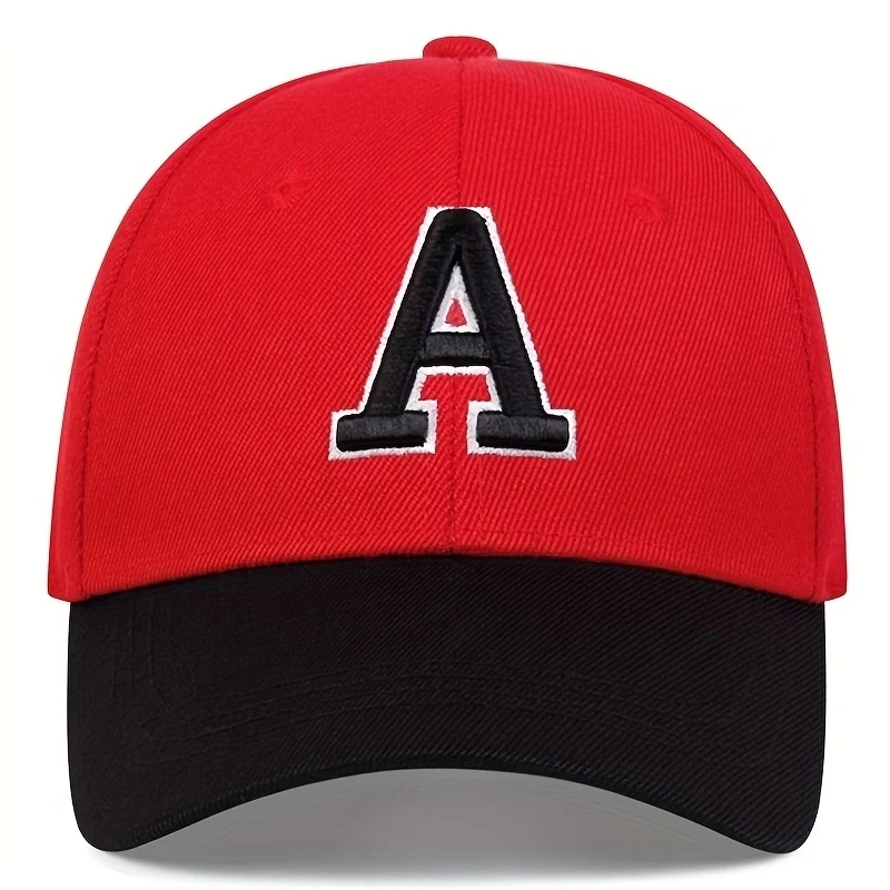 Unisex Baseballkappen mit A-Buchstaben-Stickerei auf der Seite, für Frühling und Herbst, verstellbare Freizeitmützen für den Außenbereich, Sonnenschutzhüte, Sportkappen – Detail 5