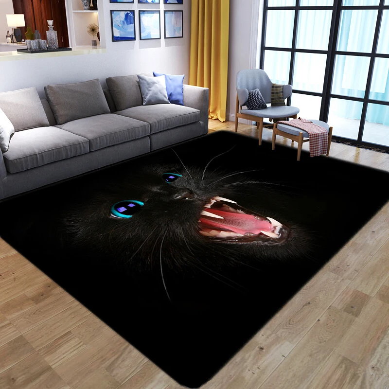 3D Terror Animal Leopard Printing Carpets For Living Room Play Area Rugs Bedroom Bedside Corridor Anti-slip Decorative Floor Mat