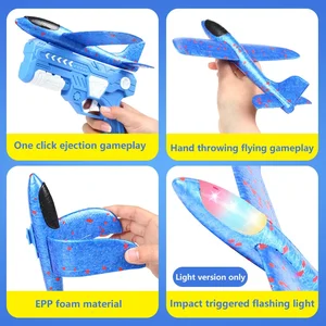 Permainan Luar Ruangan Anak-anak Glider Flight Flying Throw Foam Plane Shooting Gun, Mainan Peluncur Pesawat Ketapel untuk Anak-anak, Mainan Menembak 8 peluncur pesawat penjualan terbaik - №