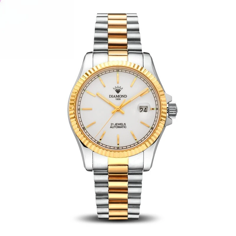 

Shanghai Diamond Watch Men's Automatic Mechanical Watch Waterproof Fashion Simple Calendar 8050 Official Genuine Men's Watch
