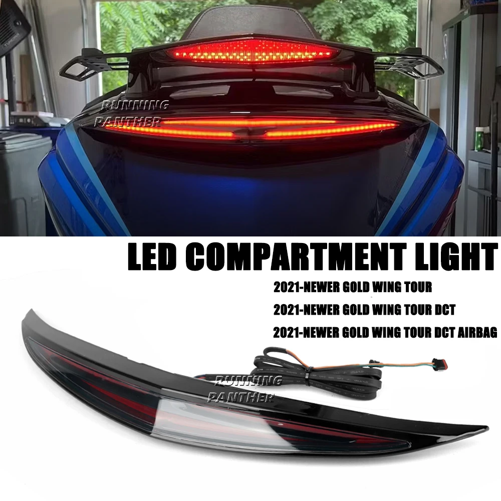 

NEW For Honda Goldwing Gold Wing GL1800 GL 1800 2021 2022 2023 Motorcycle ABS Trunk Spoiler LED Red Rear Brake Light Turn Signal