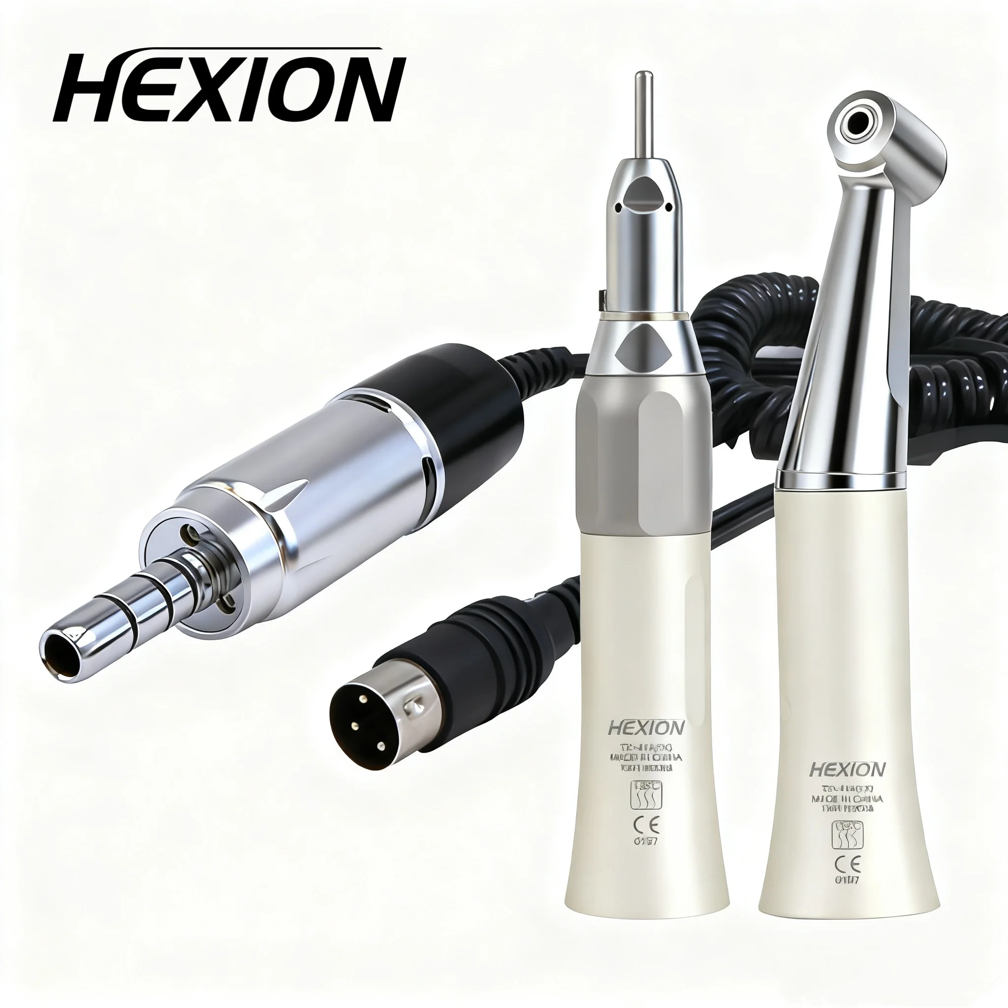 HEXION E-Type Dental-Niedrigdrehzahl-Mikromotor-Set – 35000 U/min, 1:1-Übersetzung – Gerades/Abgewinkeltes Handstück für Laborpolier-Elektromotor – Detail 5