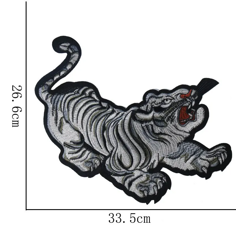 Big Tiger Embroidery Sticker Domineering Tiger Down The Mountain Adhesive Embroidery Clothing Accessories Schoolbag Denim