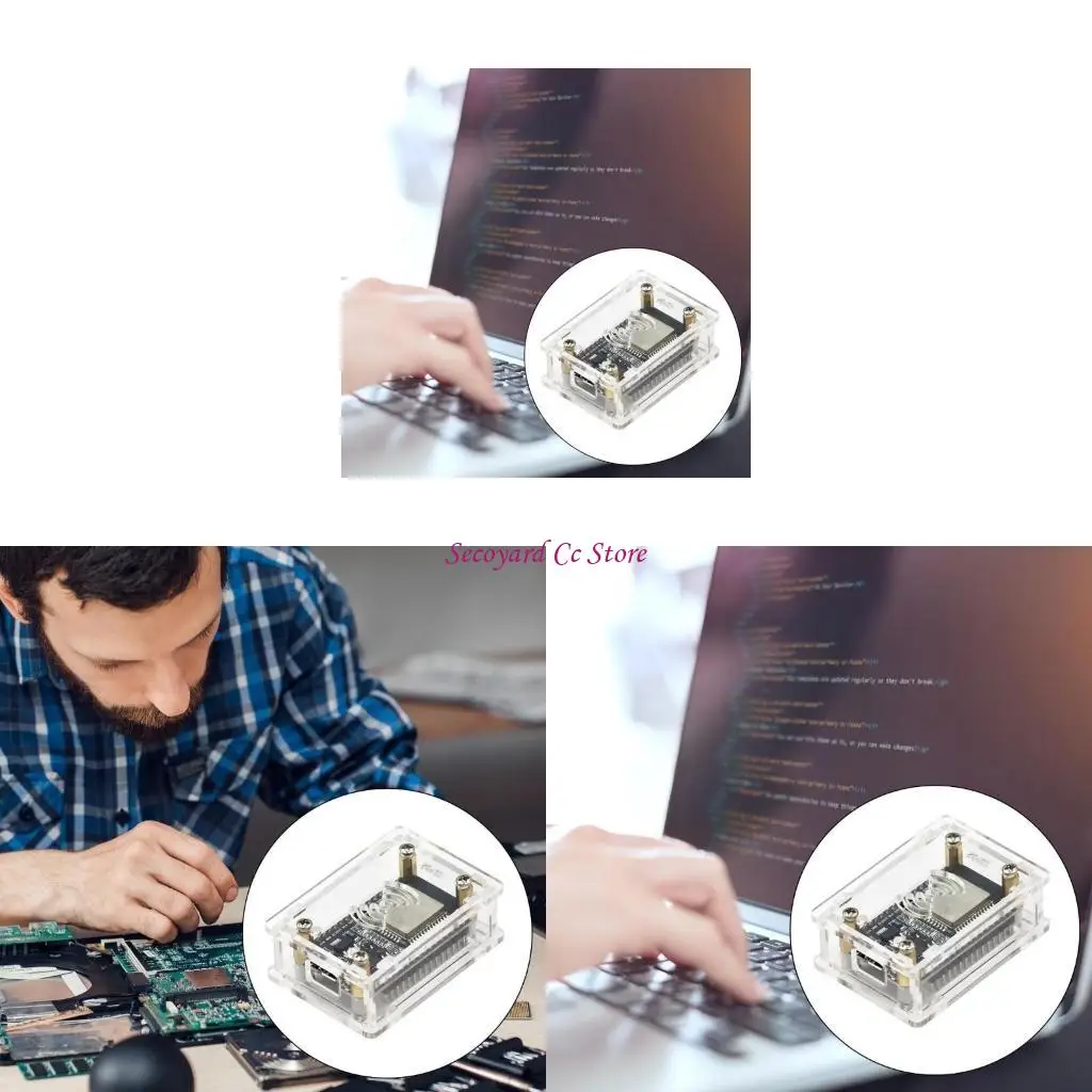 

N3UC CLEAR ACRYLACE CASE GAURE для NODEMCU LUA CP2102/CH340G ESP32 Совет по разработке с защитой и дисплее
