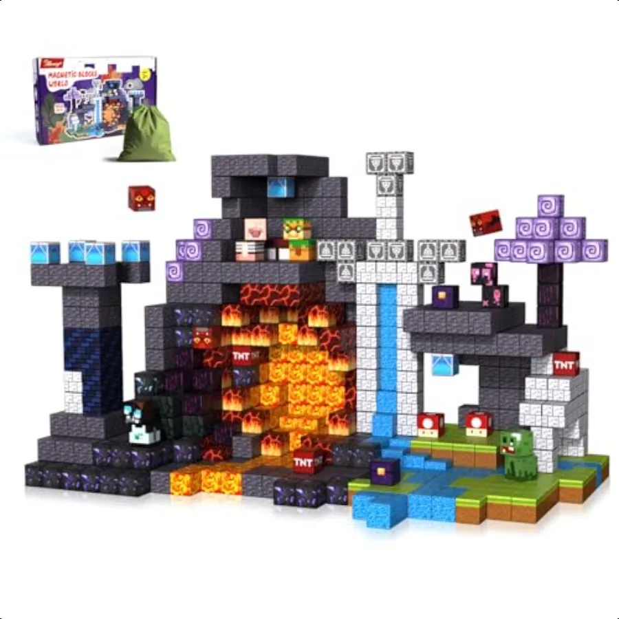 

150 PCS Magnetic Blocks Magnetic Game Building Toys 1 inch Stacking Block Cube with Magnet Construction Gift for Ages 48 Learni