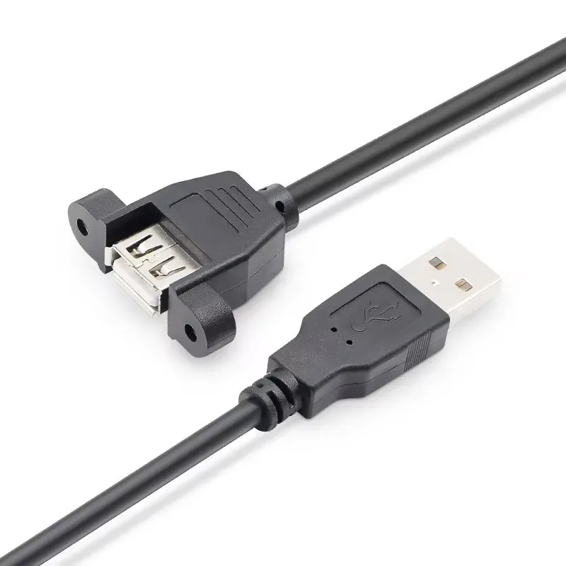 USB 2.0 Extension Cable Male To Female with Screw Panel Mount Foil+Braided Shielded 30cm 50cm 1m 2m 3m 5m