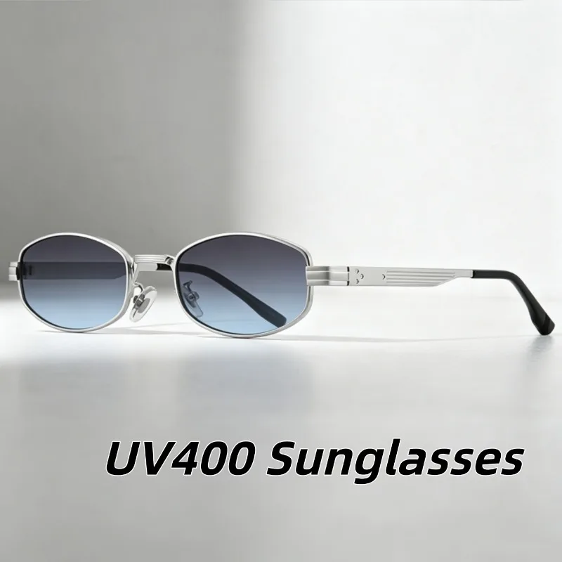 

Unisex Vintage Stylish Metal Oval-Frame UV400 Sunglasses New Comfortable Anti-UV Eyewear Outdoor Sports Travel Fishing Glasses