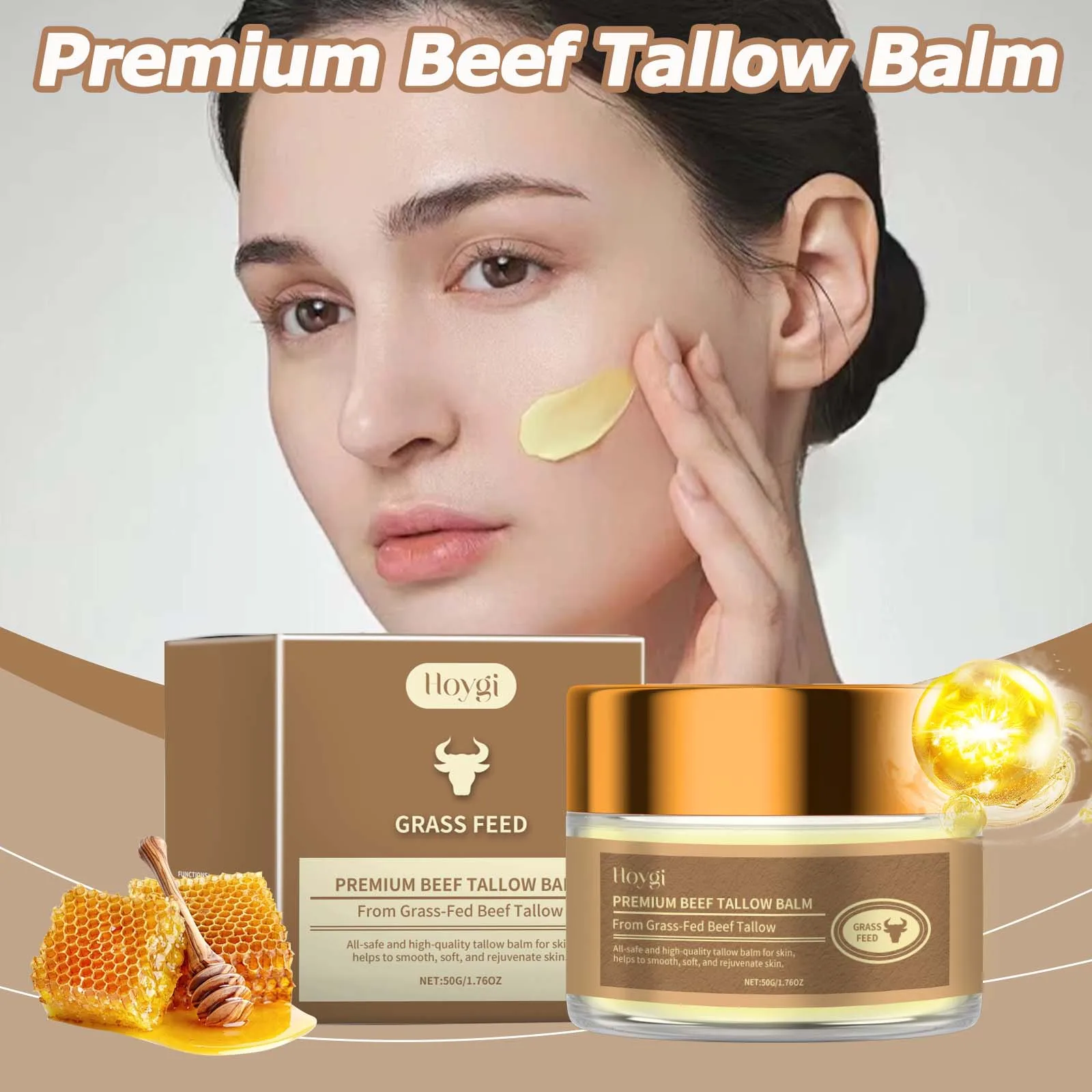 Bovine Fat Honey Moisturizing Cream Moisturizing Dry Skin Long-lasting Soften The Skin Nourishing Premium Beef Tallow Balm