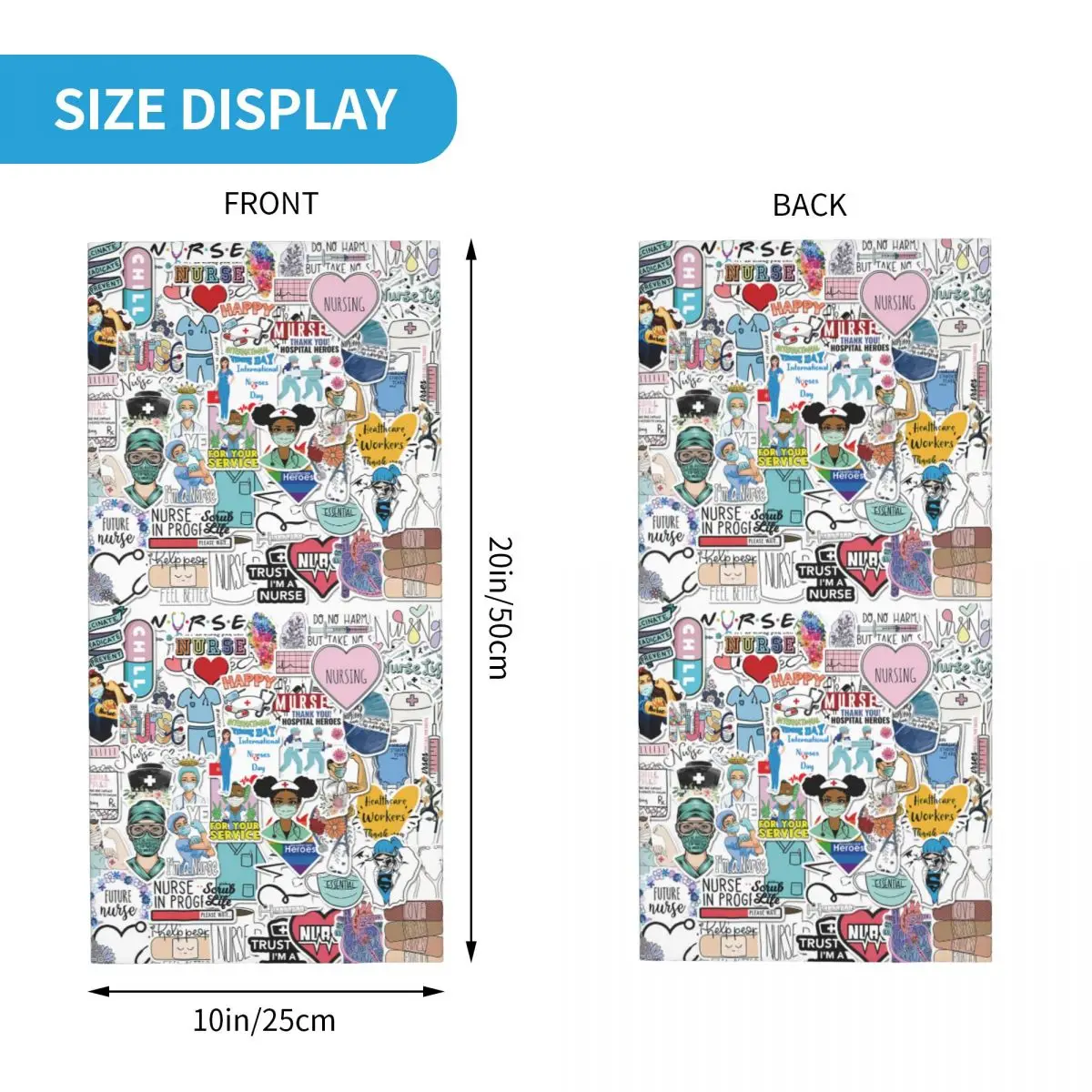 Cartoon Doctors Nurse Bandana Neck Warmer Women Men Winter Hiking Ski Scarf Gaiter Nursing Medical Print Face Cover