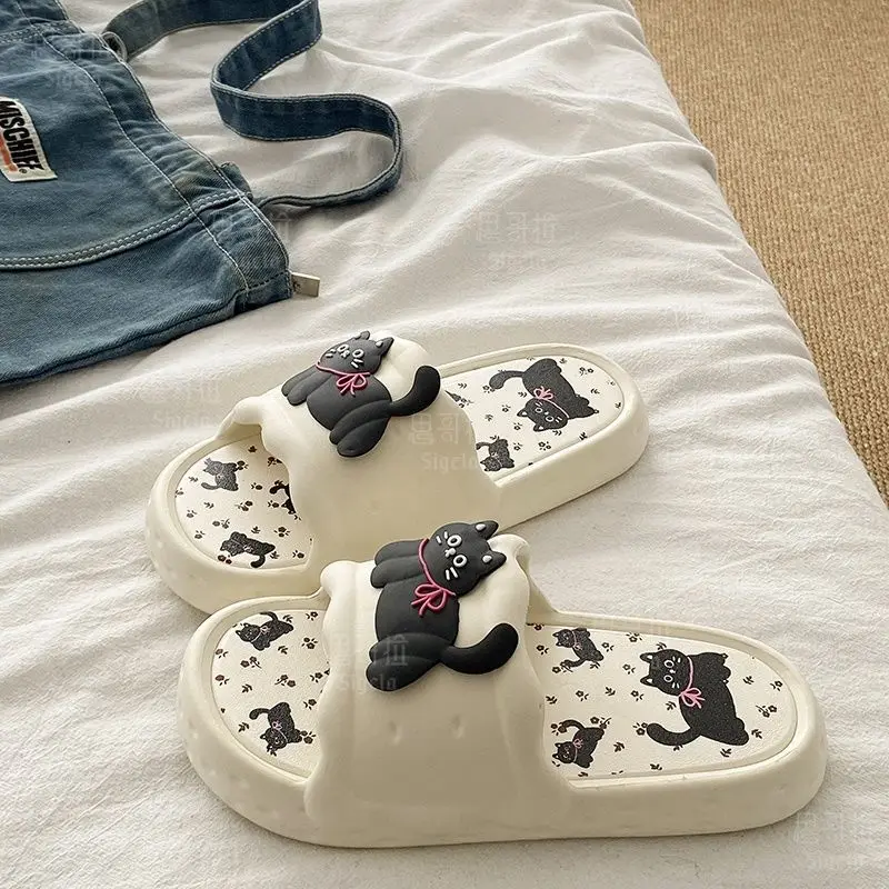 الطباعة لطيف الدب النساء النعال الصيف داخلي لينة الكرتون الصنادل الحمام المضادة للانزلاق في الهواء الطلق مريح الرجال حذاء فاخر زوجين