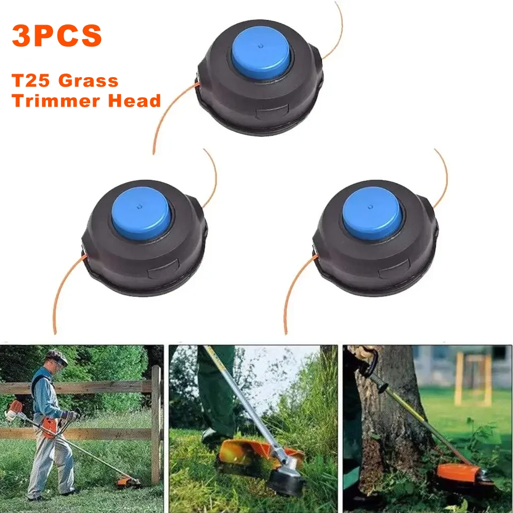 

3Pcs T25 Trimmer Head for Husqvarna 122L 124C 124L 125C 125LDX 128C128R 128RJ 223L 223R 322C 323C 325C 325CX 326CX Weed Eater