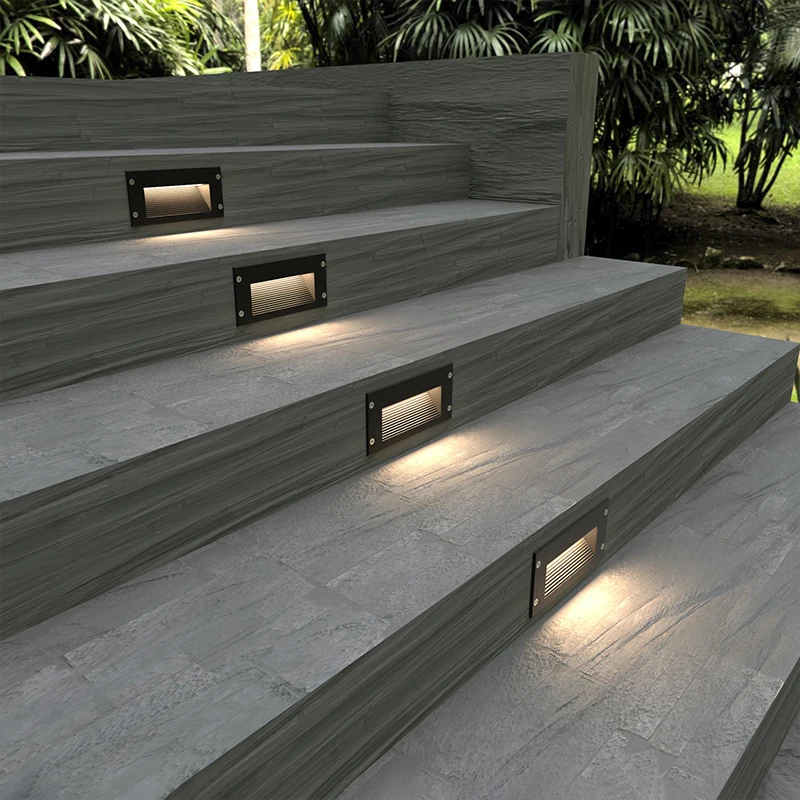 Lampada da parete per passerella esterna Lampada da incasso in alluminio con diodo luminescente e illuminazione per scale