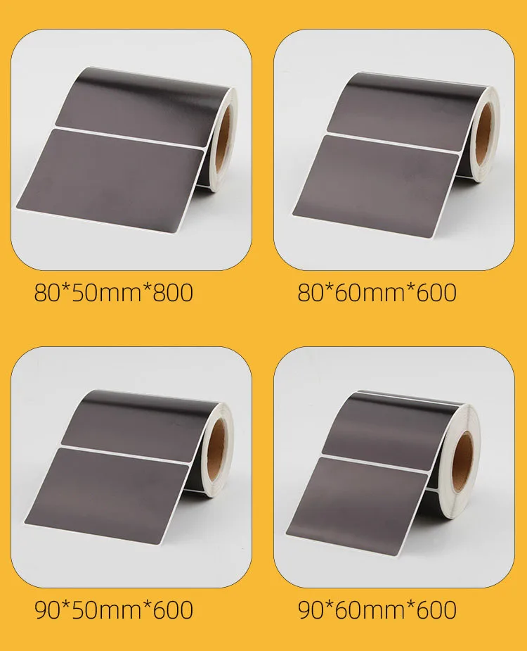 Waterproof Black PP Sticker 30 40 50 60 70 80 90 100mm Vinyl Transfer Carbon Printer Label or For Foil/UV