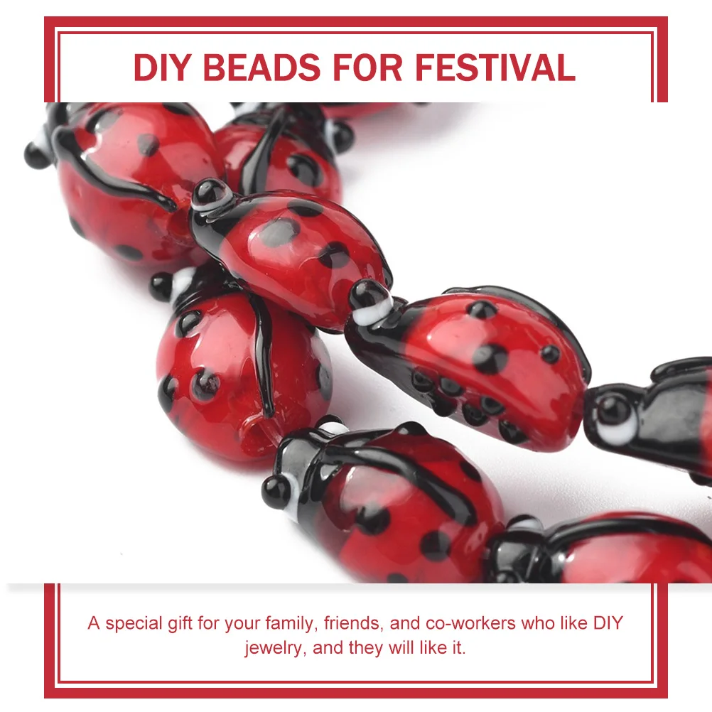 

Glass Bead Bracelet Metal Beads for Jewelry Making Bracelets Tiny Resin Ladybug