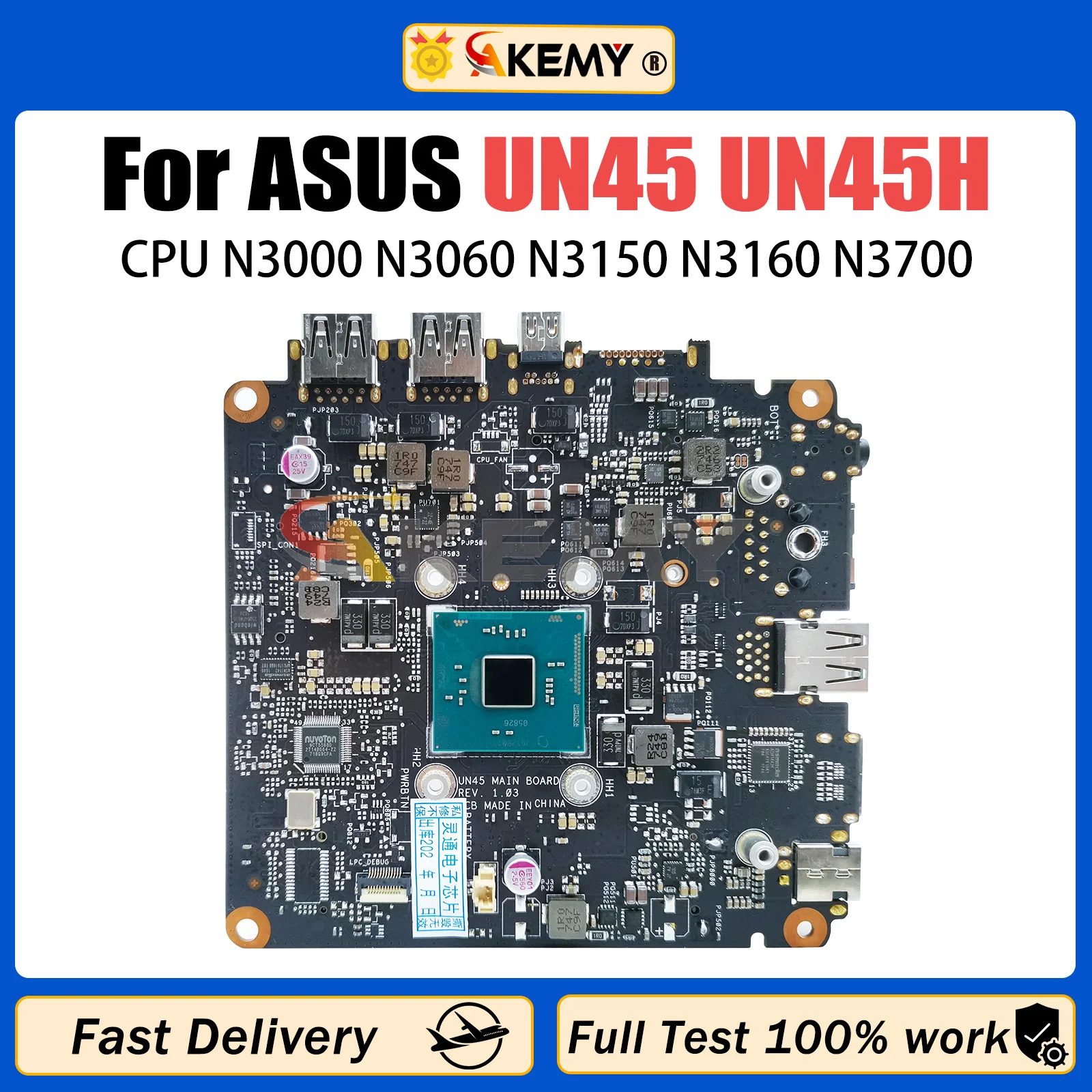 

AKEMY UN45 Mainboard For ASUS Vivo Mini PC UN45 UN45H Mini Motherboard With N3000 N3060 N3150 N3160 N3700 CPU 100% Tested