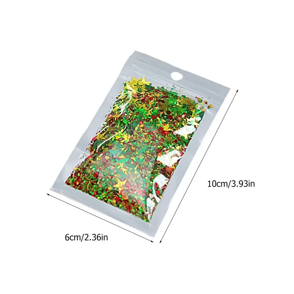 2 حزم 20 جرام مبهرج بريق الترتر عيد الميلاد الديكور مشرق الملونة مسحوق DIY بها بنفسك حلية اكسسوارات حفلة احتفالية دافئة #6
