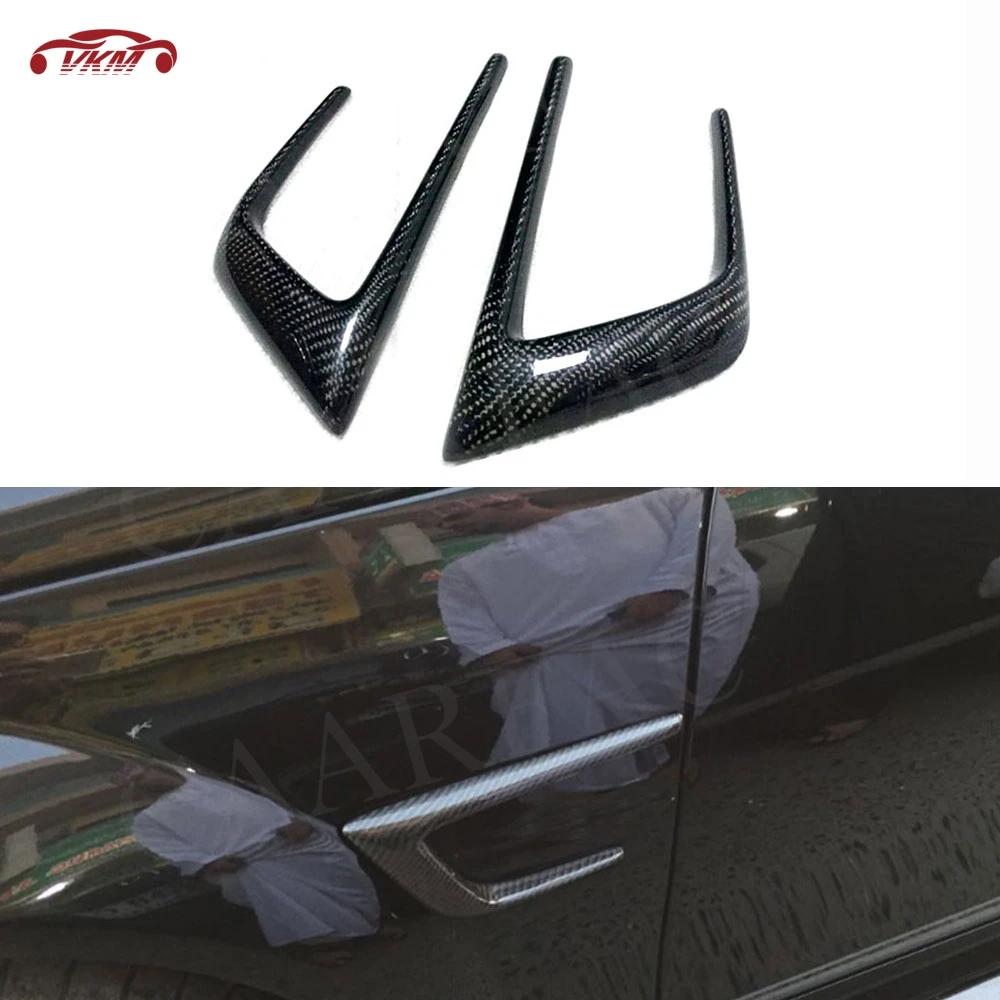 

Carbon Fiber Car Side Fender Canards Splitters For Mercedes Benz W204 C63 AMG 2012-2014 Emblem Badge Decals Trim FRP