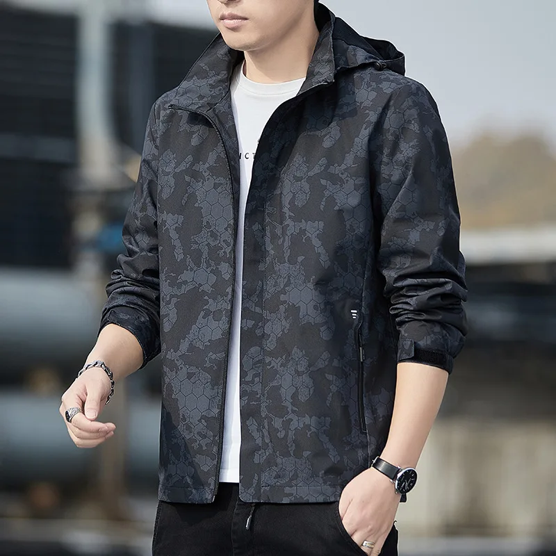 

Camouflage Jacket 2025 Spring Autumn Waterproof Windbreaker Unisex Outdoor Streetwear Fashion Coat Zip Pockets Hike Fish Date
