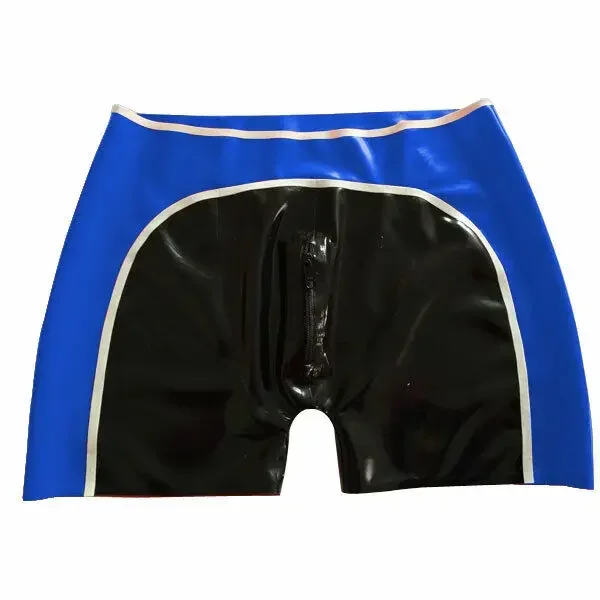 

100% latex rubber black sexy casual fashion men's high waisted shorts 0.4mm Halloween S-XXL
