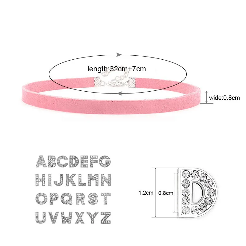 Ошейник с надписью стразы, пикантный чокер для женщин и мужчин, индивидуальное Ожерелье «сделай сам», розовая замша, кожа, косплей, Подарочная
