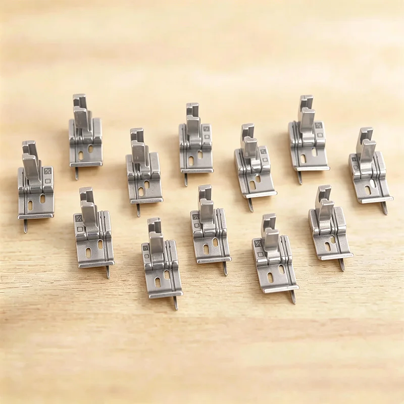 380 Right & Left Edge Guide Presser Foot Edge Stop Foot 2-Needle 0.1 0.2 Steel for JUKI MH-380 Chain Stitch Sewing Machine Parts