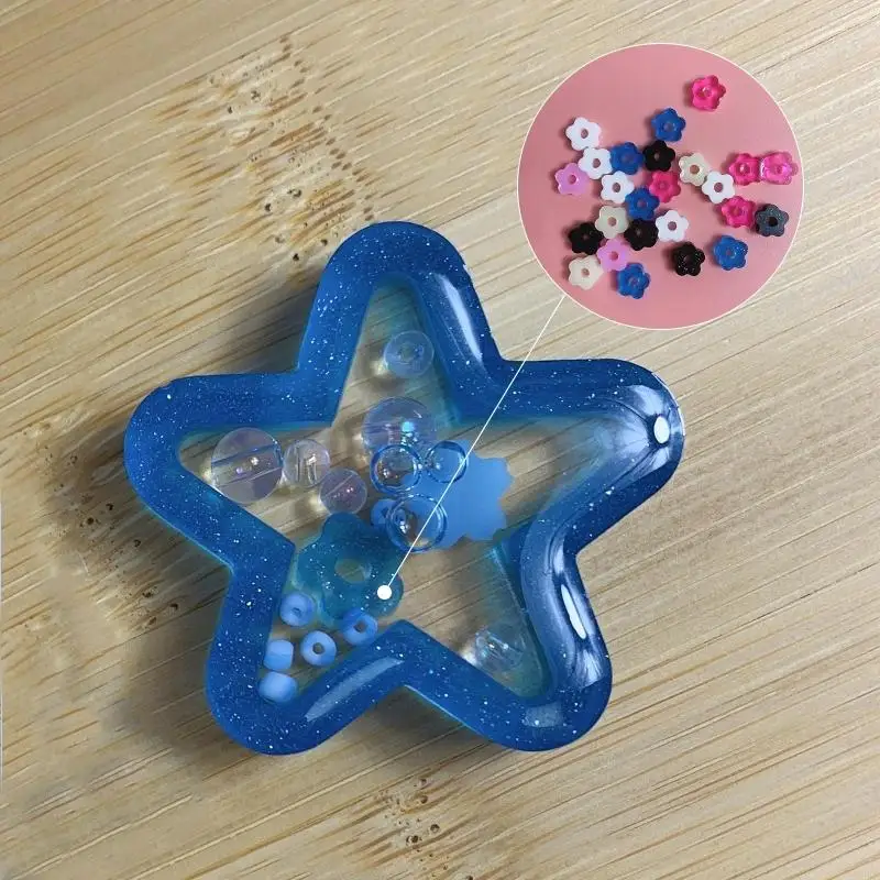 K3KD DIY Epoxy Flores oso Molde Glazo Silicona Llavero Decoración Molde