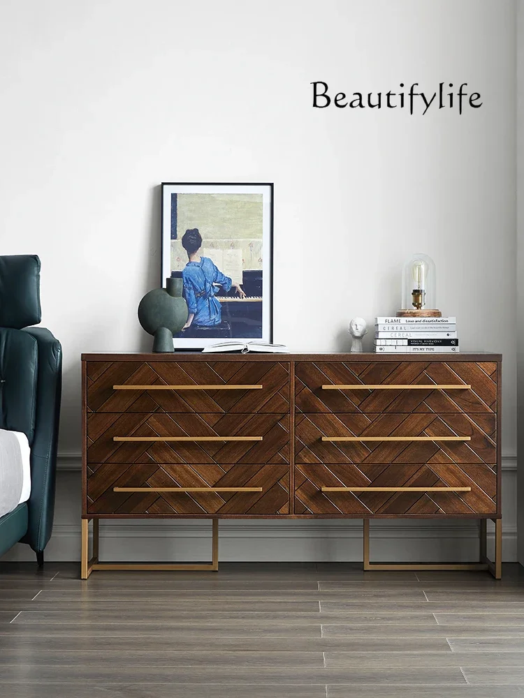 

home furniture all items Nordic Solid Wood Chest of Six Drawers Home Antique Style Storage Cabinet