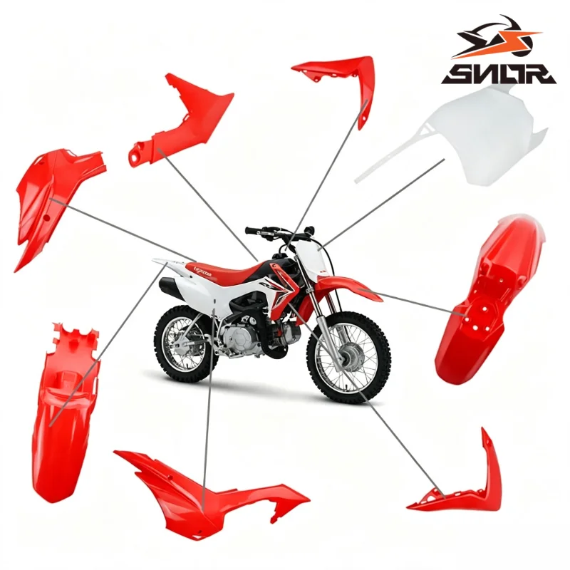 SNOR Dirt Pit Bike Fairing Shell Seat Fuel Tank Cowl ABS Plastic Body Panel For Honda CRF110 2013 Off‑Road view 5