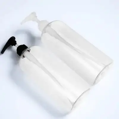 

2Pcs Transparent Press Pump Bottle Soap Dispenser Plastic Clear Refillable Hand Soap Shampoo Conditioner Essential