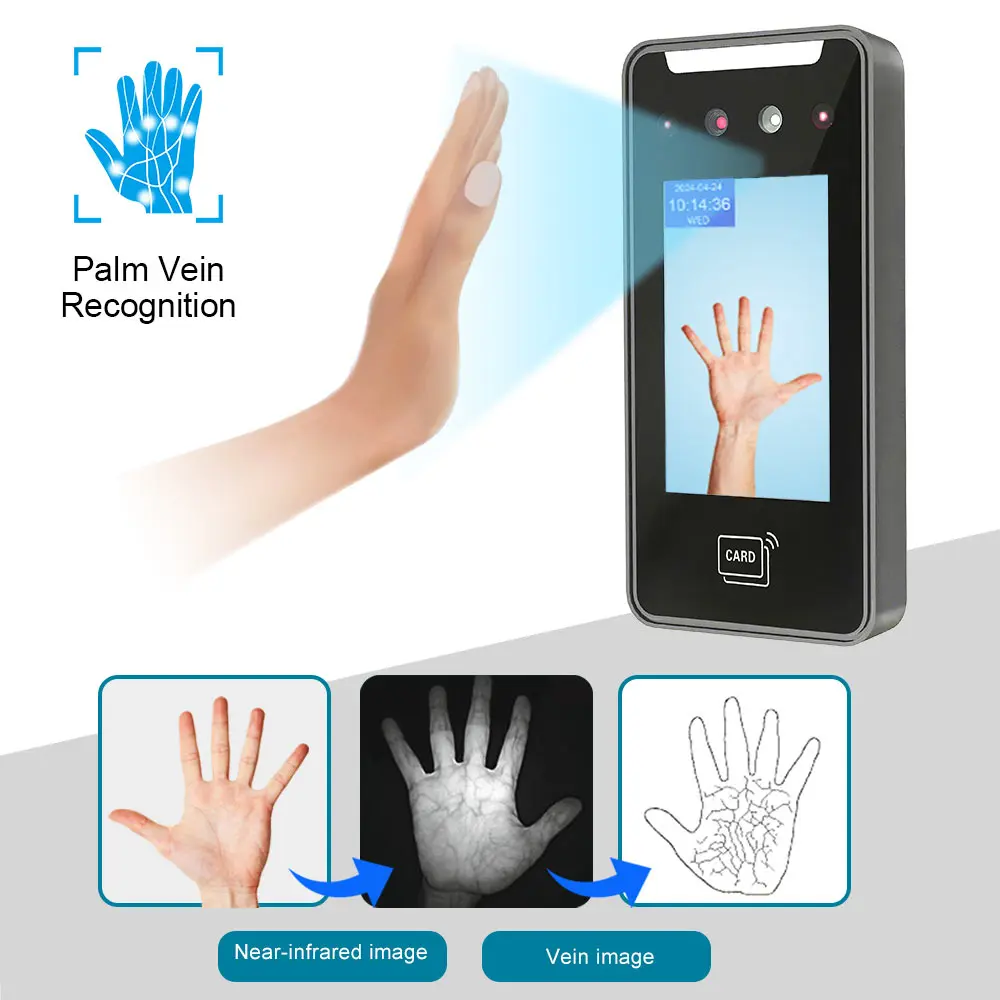 2026 Staff Management Palm Vein Reader Facial Recognition Time Attendance Access Control System Web Cloud SDK