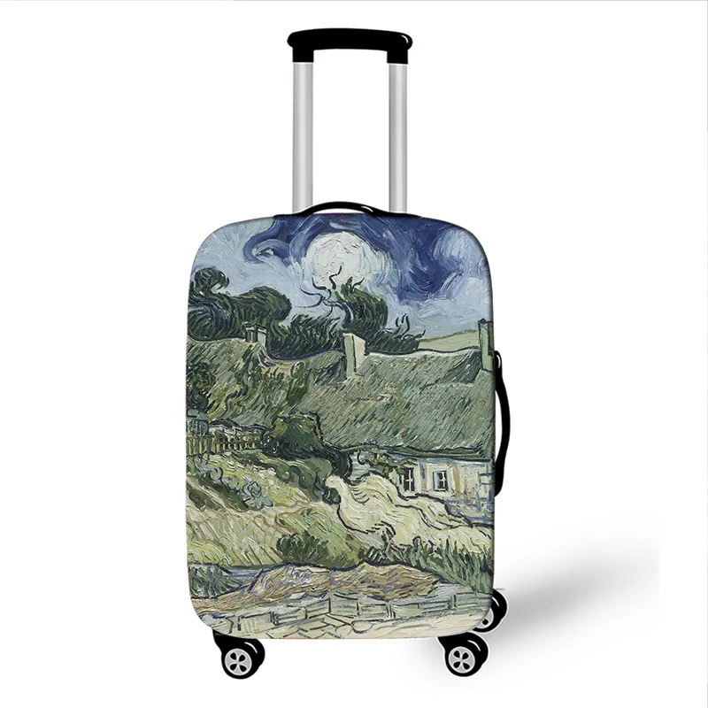 Juste de bagage anti-poussière pour femme, peinture à l\'huile Van Gogh, art abstrait, ciel étoilé, ciel de nuit, tournesol, housses de valise de