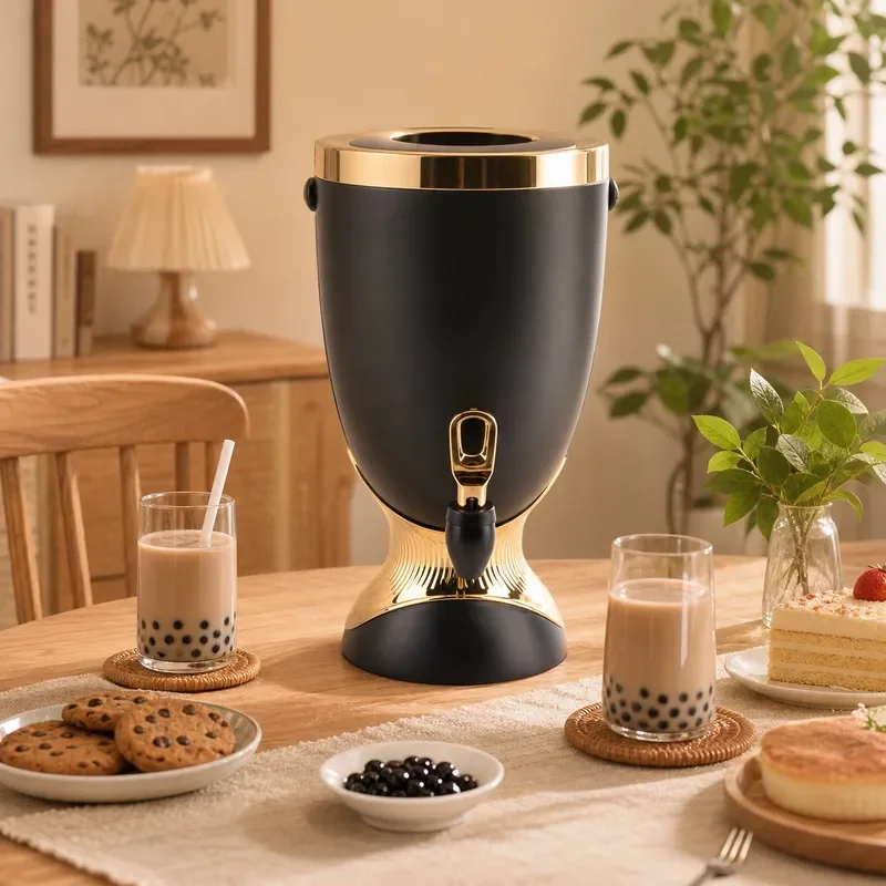 Large Capacity Stainless Steel Insulated Beverage Dispenser for Milk Tea Commercial Hot Cold Drink Bucket Thermal Jug