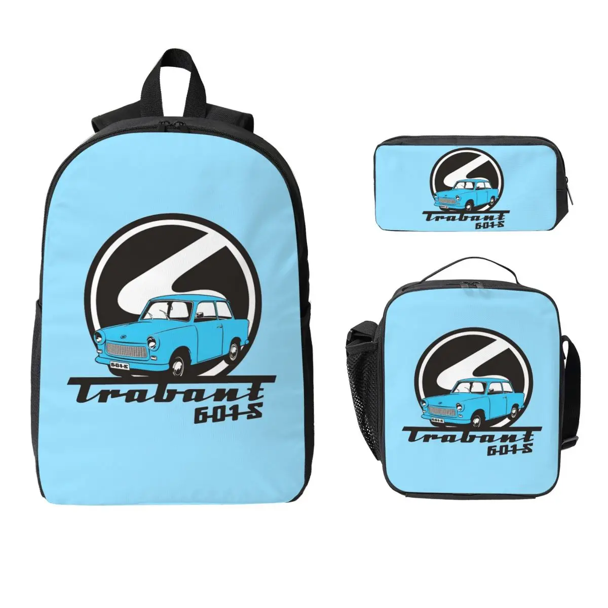 

Trabant 601 Backpack Boys Girls BookBag School Bag Computer Shoulder Bags 3ps Insulated Lunch Bag Pencil Case
