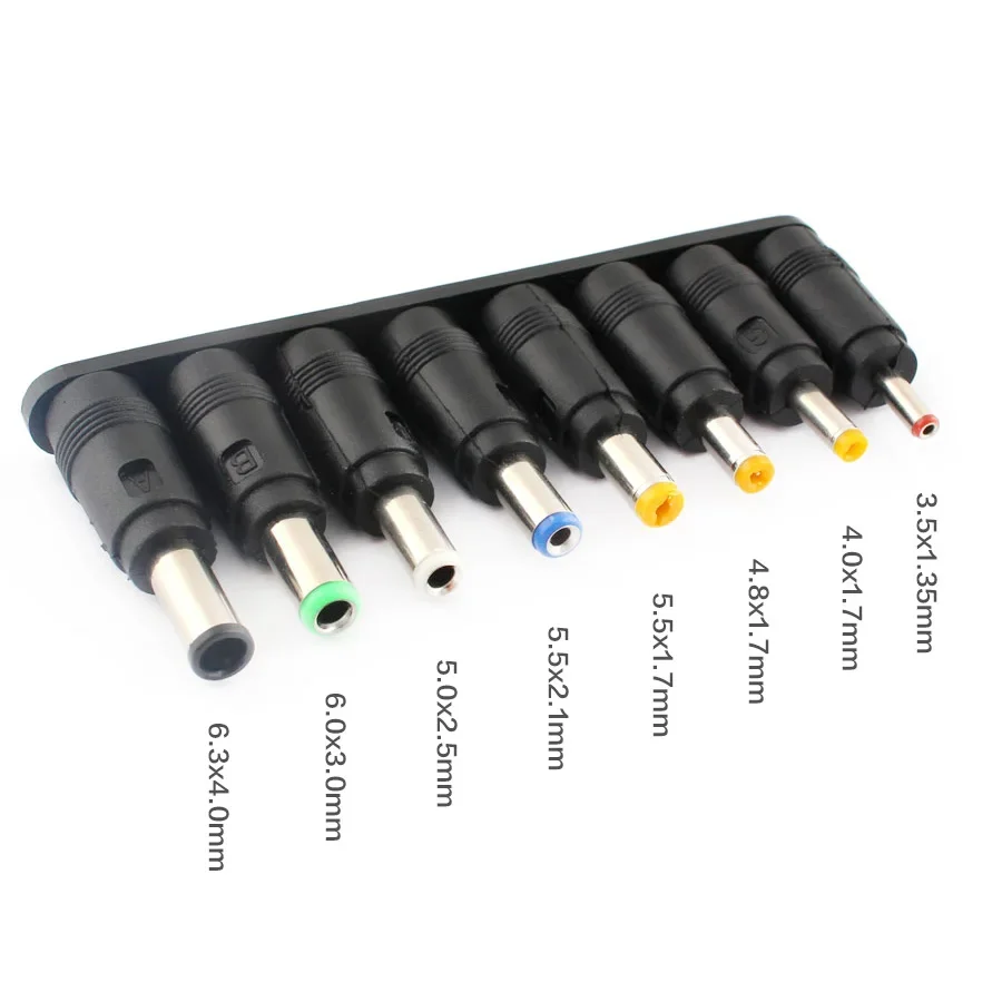 8Pcs AC DC 5.5X 2.1 MM Female Jack Plug Adapter Connectors TO 6.3 6.0 5.5 4.8 4.0 3.5mm 2.5 2.1 1.7 1.35mm Male Power Adaptor