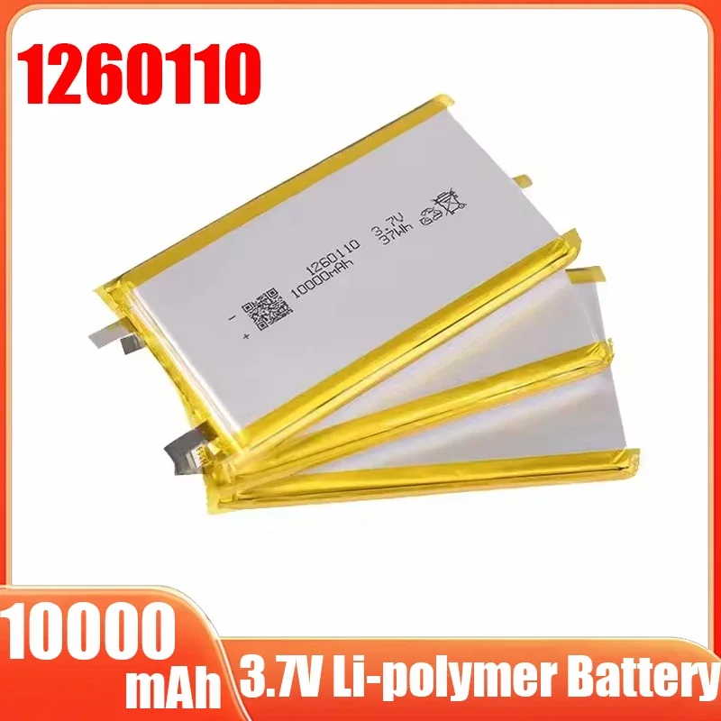 1260110 Rechargeable Lithium Polymer Battery 3.7V 10000mAh  Li-Po for Toy Power Bank GPS Laptop Camping Lights Diy Real Capacity