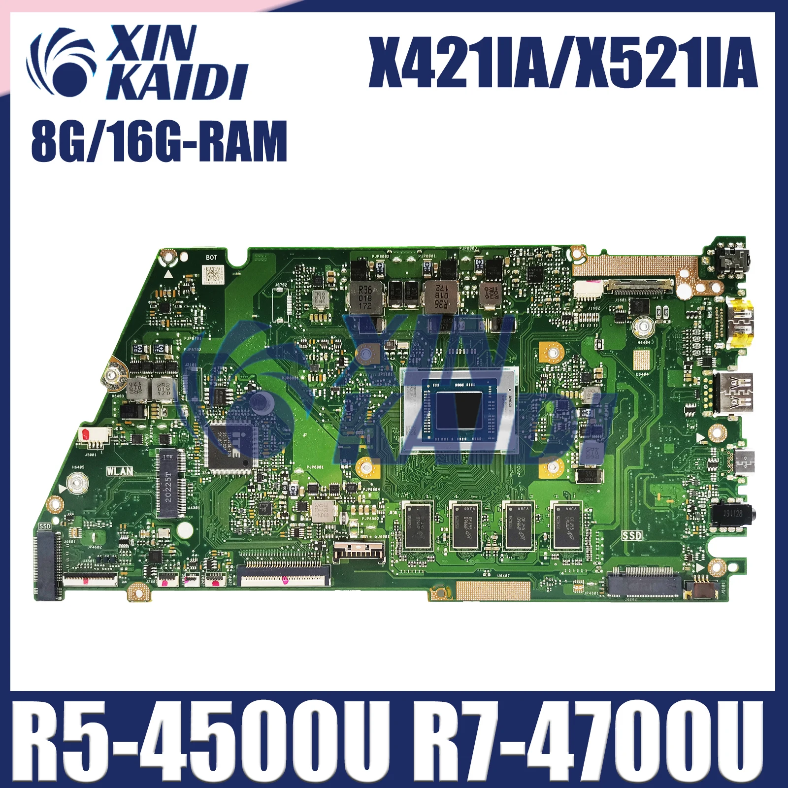 

X421IA Notebook Mainboard For ASUS Vivo Book X421IAY X521IA R421IAY Laptop Motherboard With CPU R5-4500U R7-4500U 8G/16G-RAM