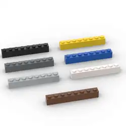 MOC 10PCS 3008 1x8 Bricks Building Blocks High-Tech House Castle Educational Particle Assemble Toy Children Birthday Kid Gifts