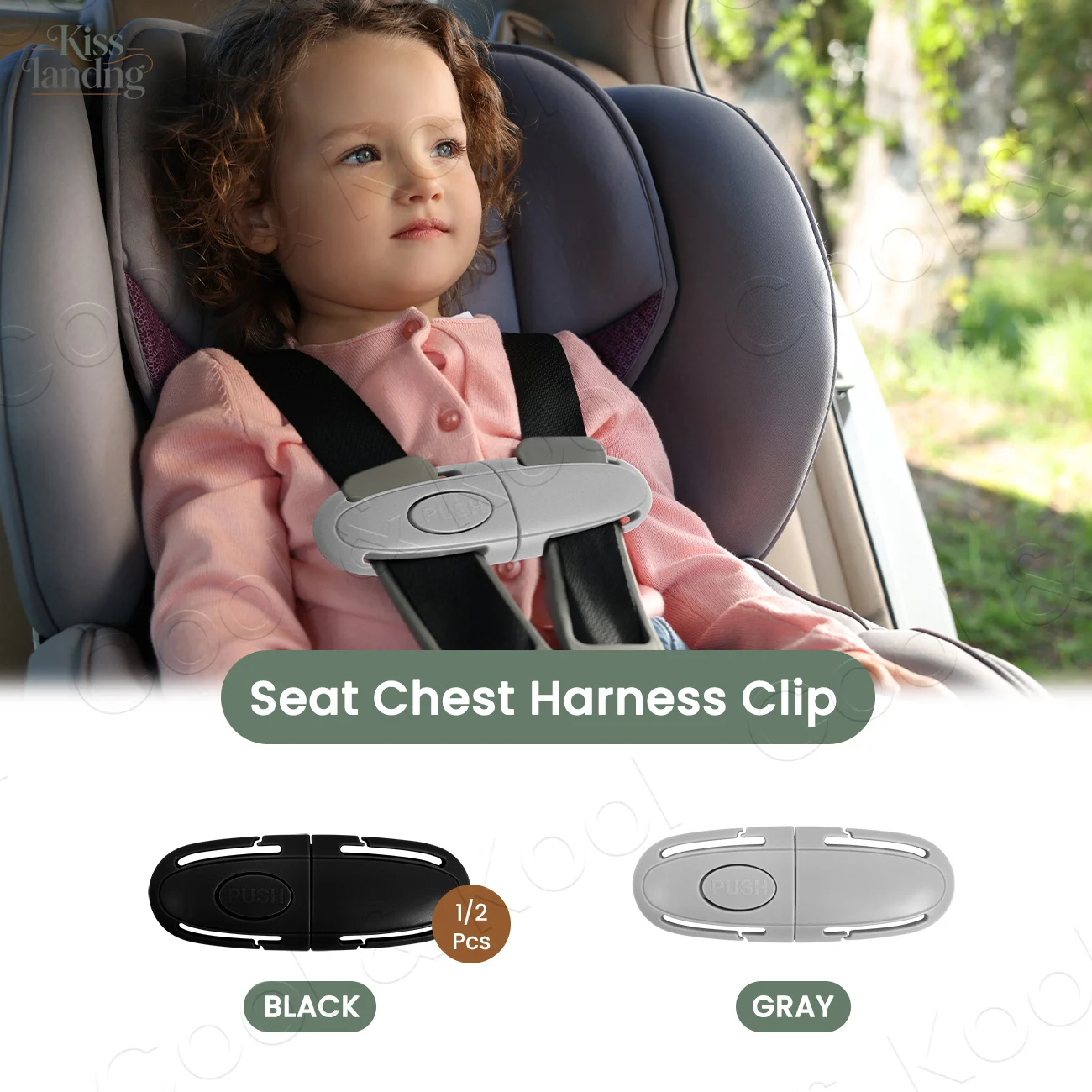 Clip ajustable para arnés de seguridad infantil, cerradura antiescape para seguridad de asiento de coche, cochecito y trona