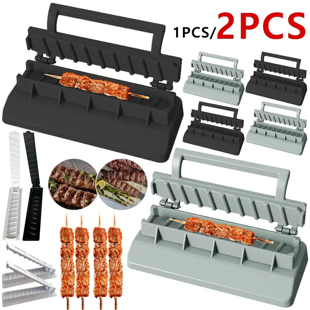 Draagbare Kebabmaker Bbq Vlees Spies Maken Machine Herbruikbare Plastic Barbecue Spies Maker Kebab Voorbereiding Camping Bbq Tools