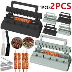 Manual Kebab Maker BBQ Meat Skewer Making Machine Reusable Plastic Barbecue Skewer Maker Kebab Preparation Camping BBQ Tools