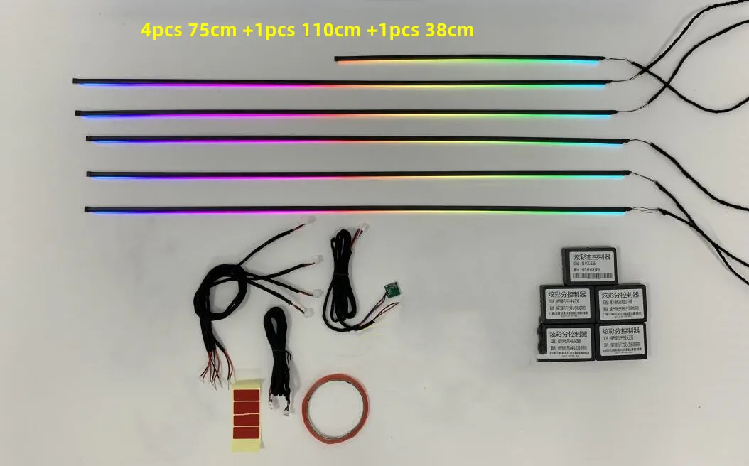 TPYCBX 14 in 1 18 in 1 64 Farbe RGB Symphonie Auto Atmosphäre Innen LED Acryl Guide Fiber Optic Universal Dekoration umgebungs Lichter 4