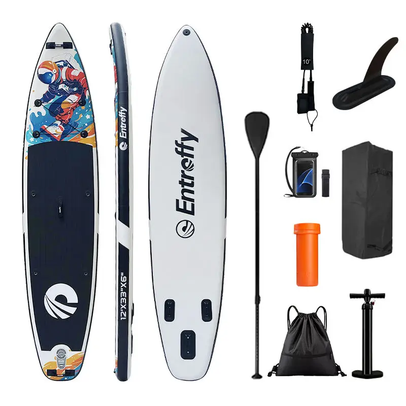 Favorite New Design High Strength Portable PVC/PC Inflatable SUP Paddle Board-440LBS Capacity Expert Use Bag Accessory Surfing