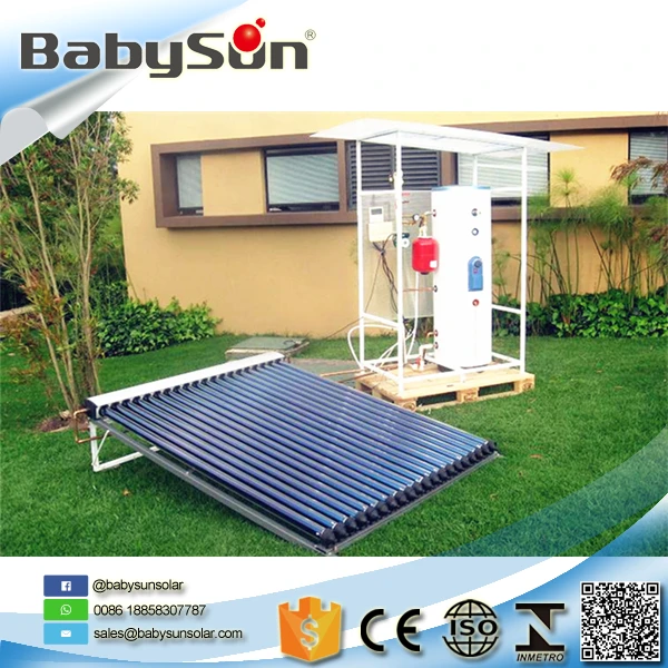 Vacuum tube solar collector, heat pipe split pressure solar water heater system