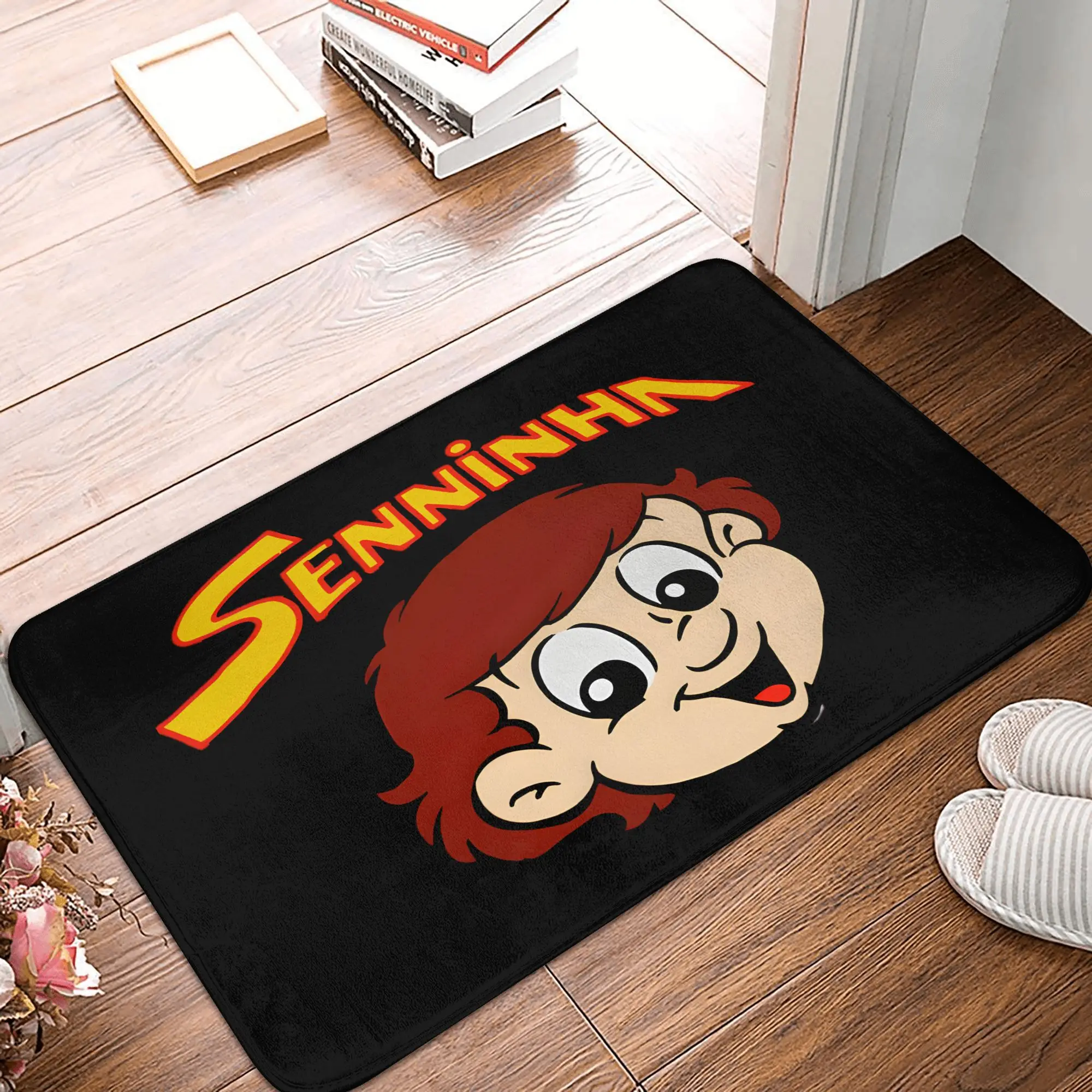 VIKAMA Ayrton Senna Signature Doormat,Non‑Slip Brazil Flag Stripe Floor Rug,F1 Racing Legend Decor Mat for Entryway Bedroom Rug view 3