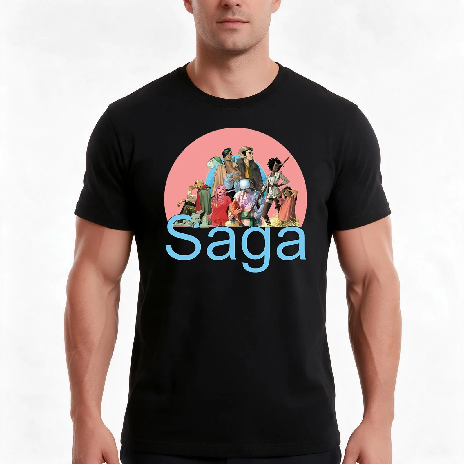Entire Saga T-Shirt Summer Casual Cotton Tee Oversized Streetwear Tops Vintage Graphic Print Loose Fit Short Sleeve