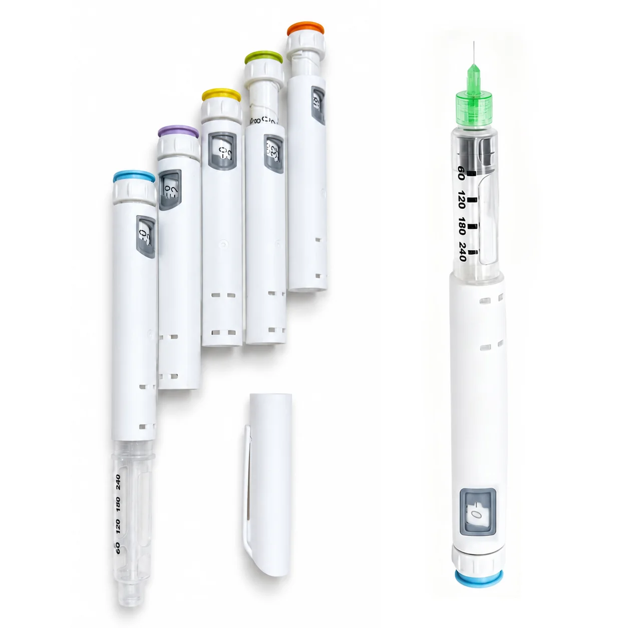 10/20Pcs Multiple Color Optional 60U  Dose-adjustable Plastic Disposable Insuline Peptide Pen Suitable For 3ml Glass Cartridge