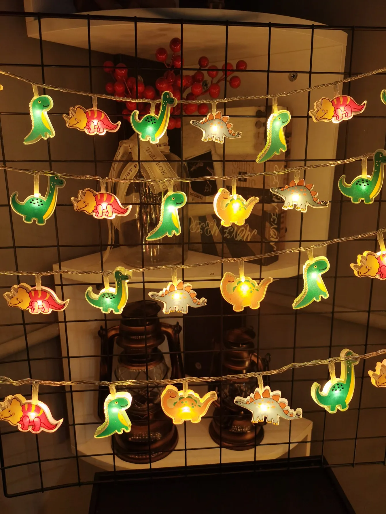 Cartoon Dinosaur LED String Lights Cute Dino Fairy Lights for Kids Room Birthday Party Home Wall Decor Lamp